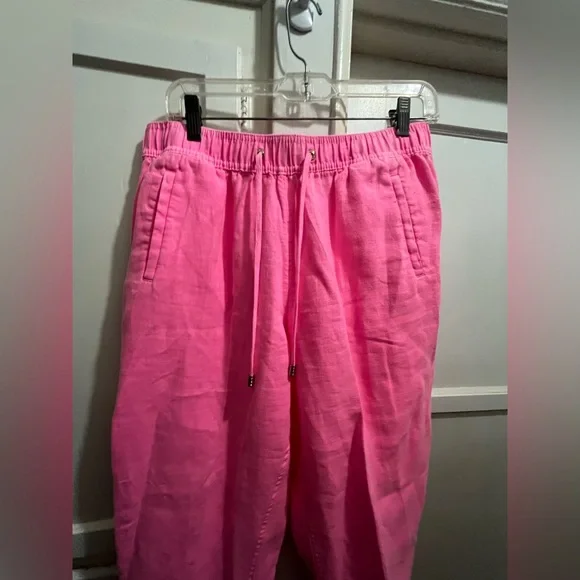 Lilly Pulitzer hot pink linen pants waist size 30” tag sized large - Picture 6 of 12